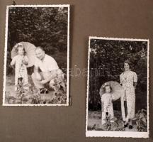 ca 1920-1940 Kislányból nő lesz, 120 db családi fotó, nagyrészt egy lány felnövéséről, régi albummal.