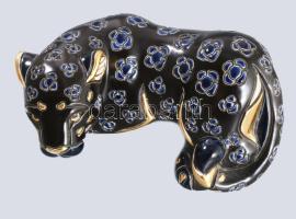 DeRosa Rinconada Fekete párduc figura, jelzés nélkül, minimális ütődéssel, 19x10 cm