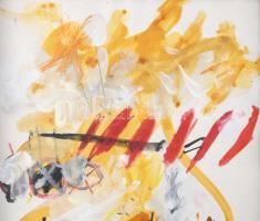 Misch Ádám (1935-1995): Zsennye (cím nélkül), 1986. Vegyes technika, papír, jelezve középen lent. Üv...