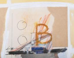 Misch Ádám (1935-1995): Leucht (cím nélkül), 1982. Vegyes technika, kollázs, papír, jelezve jobbra k...