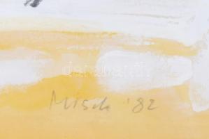 Misch Ádám (1935-1995): Leucht (cím nélkül), 1982. Vegyes technika, kollázs, papír, jelezve jobbra k...