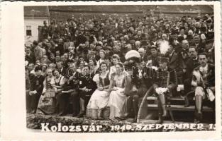 1940 Kolozsvár, Cluj; bevonulás / entry of the Hungarian troops. photo + "1940 Kolozsvár visszatért" So. Stpl. (EB)