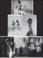 "A boldogság hullámain", cca 1989 előtt készült, szolidan erotikus felvételek, 6 db modern nagyítás, jelzés nélkül, 15x10 cm és 10x15 cm