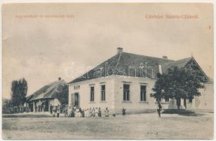 1911 Sárközújlak, Sárköz-Újlak, Sarchiuz, Livada; Nagyvendéglő és szövetkezeti üzlet, borozó. Fogyasztási szövetkezet kiadása / restaurant, cooperative shop (szakadás / tear)