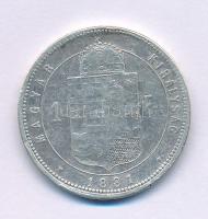 1881KB 1Ft Ag "Ferenc József / Középcímer" T:F patina Adamo M15