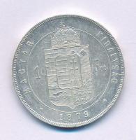 1879KB 1Ft Ag "Ferenc József / Középcímer" T:AU,XF apró ph. Adamo M15