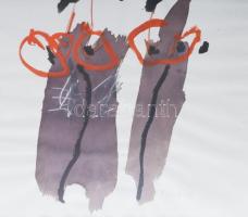 Misch Ádám (1935-1995): Mindennap újra/Täglich wieder, 1994. Akril, papír, jelezve jobbra lent. Üveg...