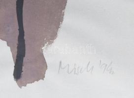 Misch Ádám (1935-1995): Mindennap újra/Täglich wieder, 1994. Akril, papír, jelezve jobbra lent. Üveg...