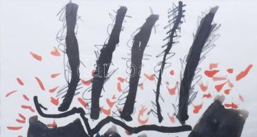 Misch Ádám (1935-1995): Ugyanazon helyen/Am selben Ort, 1994. Akril, papír, jelezve jobbra lent. Üve...