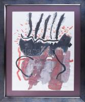 Misch Ádám (1935-1995): Ugyanazon helyen/Am selben Ort, 1994. Akril, papír, jelezve jobbra lent. Üve...