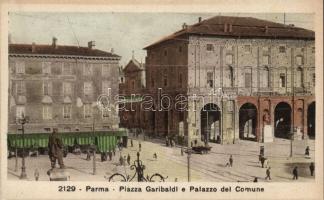 Parma Garibaldi square with the Community Palace and Café Marchesi