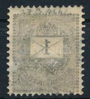 1889 "E" 1kr gépszín átnyomattal