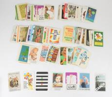 Retró kártyanaptár tétel: kb. 250 db vegyes kártyanaptár, változatos témában, közte egyformákkal