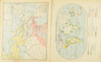 ca 1930-1650 5 db iskolai térkép atlasz vegyes állapotban, egy turista térkép