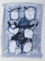 Misch Ádám (1935-1995): Tél közepén/Mitten im Winter, 1994. Akril, ceruza, papír, jelezve jobbra lent. Üvegezett, kissé kopott fakeretben, 59,5×45 cm.