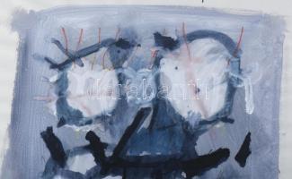 Misch Ádám (1935-1995): Tél közepén/Mitten im Winter, 1994. Akril, ceruza, papír, jelezve jobbra len...