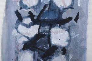 Misch Ádám (1935-1995): Tél közepén/Mitten im Winter, 1994. Akril, ceruza, papír, jelezve jobbra len...