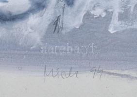 Misch Ádám (1935-1995): Tél közepén/Mitten im Winter, 1994. Akril, ceruza, papír, jelezve jobbra len...