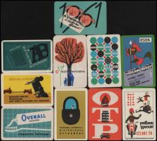 1961-1968 Vegyes kártyanaptár tétel (Ovenall fogkrém, Állami Biztosító, OTP, stb.), 10 db