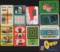 1963-1968 Vegyes kártyanaptár tétel (Magyar Honvédelmi Sportszövetség, Állami Biztosító, OTP, stb.), 10 db