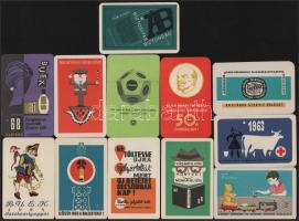 1963-1968 Vegyes kártyanaptár tétel (Játékkártyagyár, Bányaipari Dolgozók Szakszervezete, Művelt Nép, stb.), 10 db