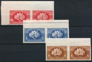 1949 UPU I. "D" sor ívszéli / ívsarki párokban (50.000) (2Ft egyik bélyegen ránc / crease)