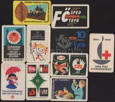 1963-1968 Vegyes kártyanaptár tétel (Fősped Tehertaxi, KPM Autófelügyelet, Vöröskereszt, stb.), 10 db