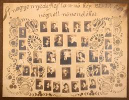 1922 A nagyenyedi ref tanítónő képző végzett növendékei tabló, kartonon. 41x30 cm