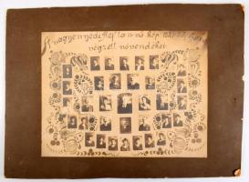 1922 A nagyenyedi ref tanítónő képző végzett növendékei tabló, kartonon. 41x30 cm