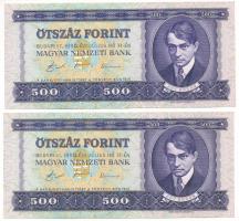 1990. 500Ft (2x) sorszámkövetők "E 855 043737 - E 855 043738" T:AU hullámos papír Adamo F43