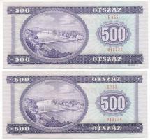 1990. 500Ft (2x) sorszámkövetők "E 855 043737 - E 855 043738" T:AU hullámos papír
Adamo F...