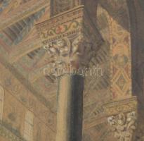 Azonosítatlan jelzéssel 1863: Oszlopcsarnok. Akvarell, papír, jelzett, üvegezett keretben 21x28 cm