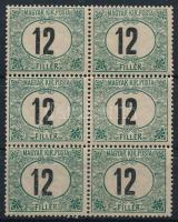 1905 Zöldportó II. 12f hatostömb 15-ös fogazással (18.000)