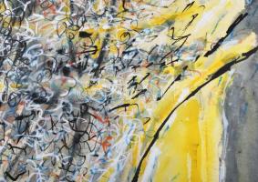 Misch Ádám (1935-1995): Circumscripta natura, 1985. Akvarell, papír, jelezve középen lent. Reproduká...