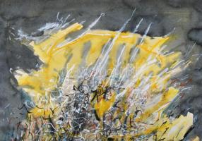 Misch Ádám (1935-1995): Circumscripta natura, 1985. Akvarell, papír, jelezve középen lent. Reproduká...