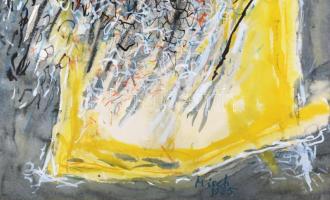 Misch Ádám (1935-1995): Circumscripta natura, 1985. Akvarell, papír, jelezve középen lent. Reproduká...