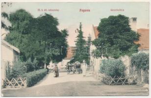 1909 Fogaras, Fagaras; M. kir. állami ménestelep, ökrös szekér. Fleiszig Jakab kiadása / stud farm, ox cart (kis szakadás / small tear)