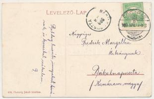 1909 Fogaras, Fagaras; M. kir. állami ménestelep, ökrös szekér. Fleiszig Jakab kiadása / stud farm, ...