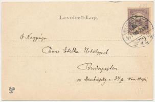 1901 Brassó, Kronstadt, Brasov; Bethlen-Grotte / Bethlen-barlang, vendéglő. Szecessziós-virágos lith...