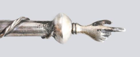 1857 Tóramutató. Ezüst (Ag) antik, orosz, 84 zolotniki jellel. 45 g 33 cm /// 1857 Torah pointer. An...