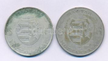 1947. 5Ft Ag "Kossuth" (2x) T:F Adamo F8.1