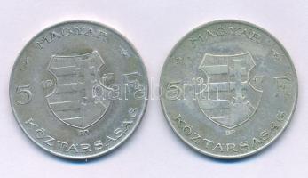 1947. 5Ft Ag "Kossuth" (2x) T:F Adamo F8.1