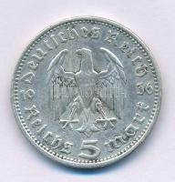 Német Harmadik Birodalom 1936D 5M Ag "Paul von Hindenburg" T:VF patina German Third Reich 1936D 5 Reichsmark Ag "Paul von Hindenburg" C:VF patina Krause KM#86