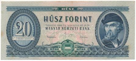 1960. 20Ft "C 067 066766" T:F ropogós papír Hungary 1960. 20 Forint "C 067 066766" C:F crunchy paper Adamo F12