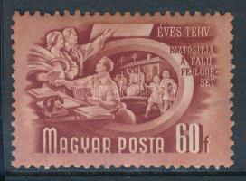 1951/1953 Ötéves terv (II.) 60f számvízjellel (6.000) (rozsdafoltok / stain)