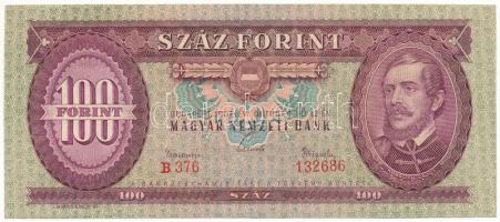 1962. 100Ft "B 376 132686" T:F ropogós papír Adamo F31