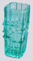 Rosice Sklo Union türkiz színű váza. Terv.: Vladislav Urban. Jelzés nélkül, hibátlan, m: 20 cm