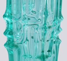 Rosice Sklo Union türkiz színű váza. Terv.: Vladislav Urban. Jelzés nélkül, hibátlan, m: 20 cm
