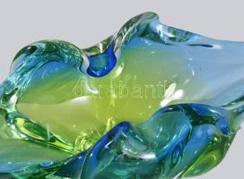 Chribska cseh kétszínű asztaldísz kínáló, Terv: Josef Hospodka, minimális kopással, 30x12 cm