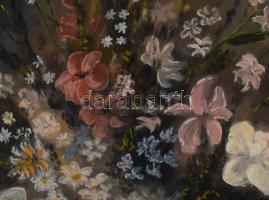 Karácsony Attila (-): Virágom. Olaj, farost. Jelzett. Dekoratív fakeretben, 70×50 cm